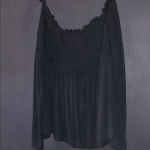 Off the shoulder long sleeve shirt